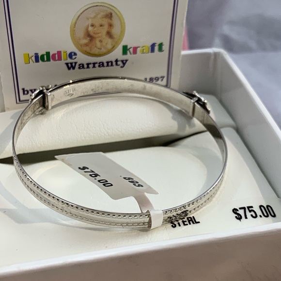 Sterling Silver Adjustable Ladybug Baby Bracelet - Picture 3 of 5